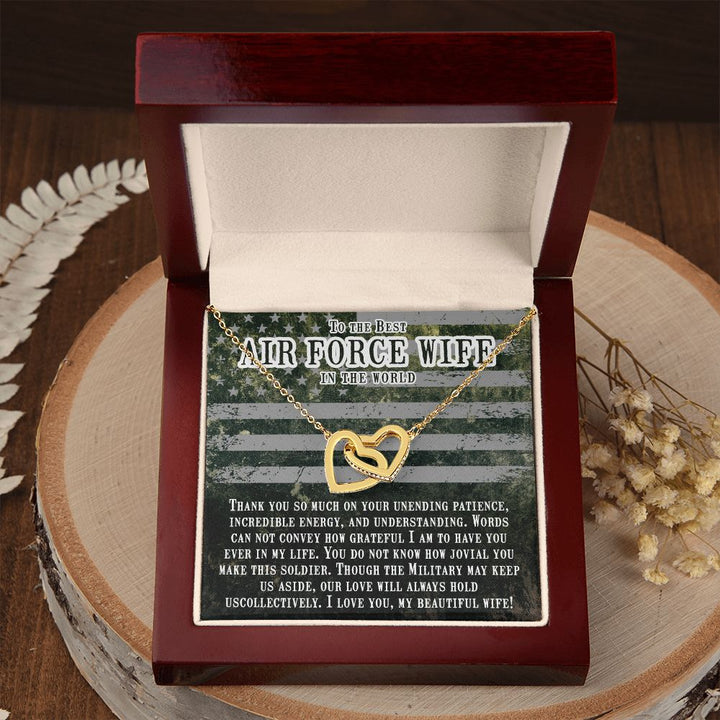To My Airforce Wife | You are my everything, my love, my life - Interlocking Hearts Necklace