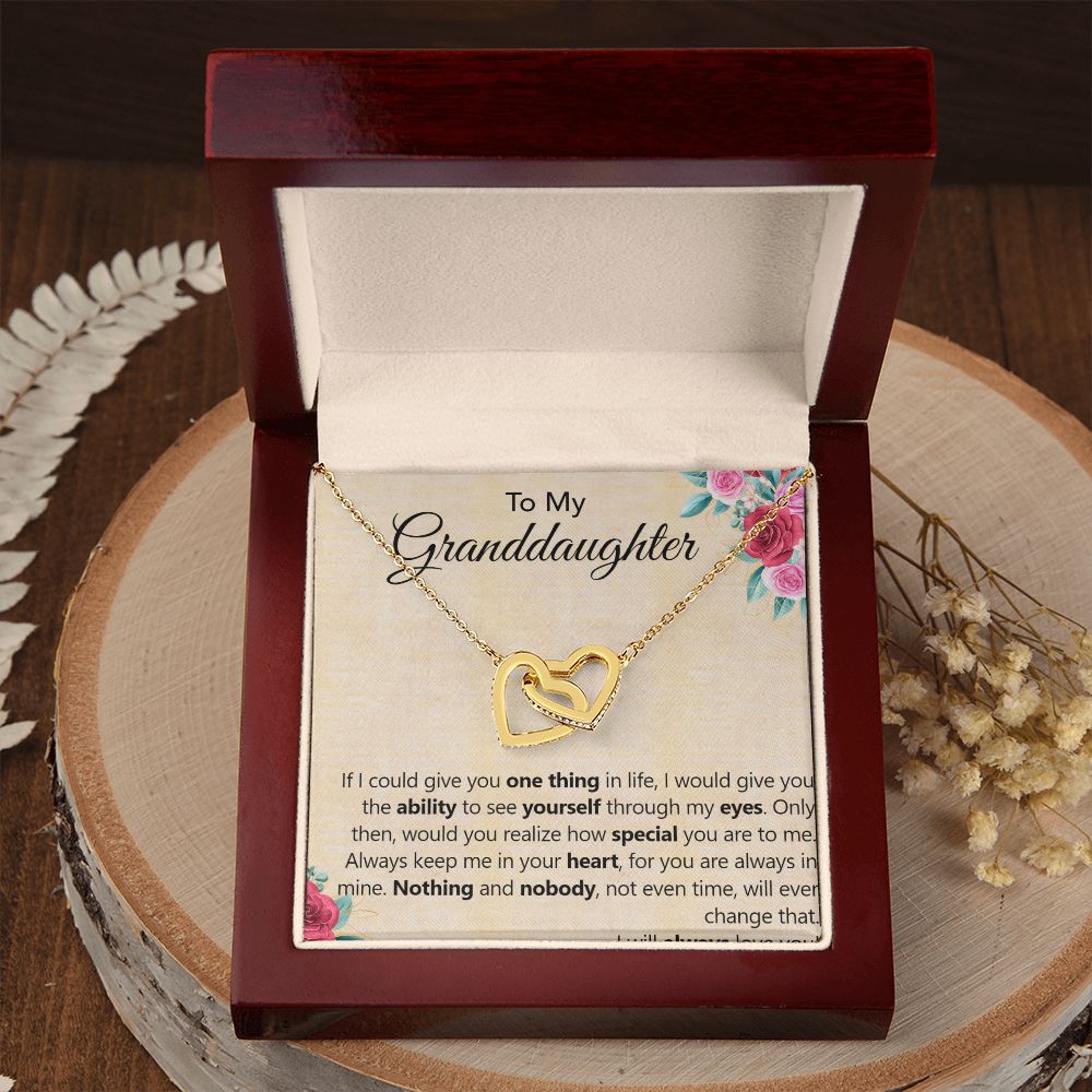 To My Granddaughter | Seeing Yourself Through My Eyes - Interlocking Hearts Necklace