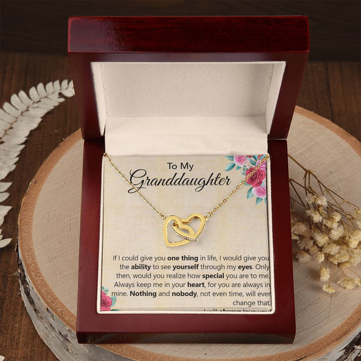 To My Granddaughter | Seeing Yourself Through My Eyes - Interlocking Hearts Necklace