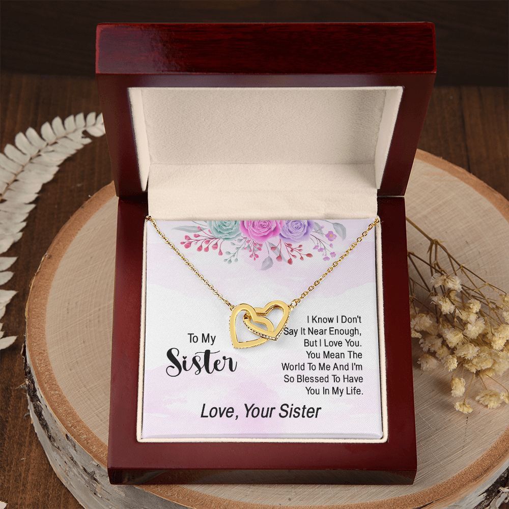 To My Sister | Expressing Gratitude to a Loved One - Interlocking Hearts Necklace