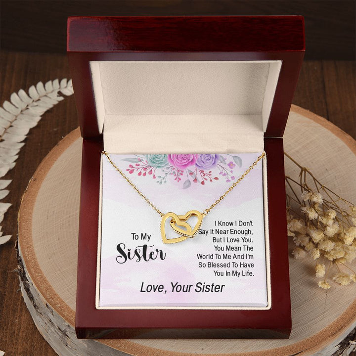 To My Sister | Expressing Gratitude to a Loved One - Interlocking Hearts Necklace
