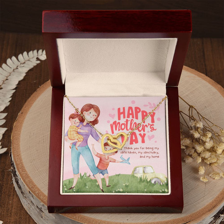 Happy Mother's Day | My Mom is My Everything - Interlocking Hearts Necklace
