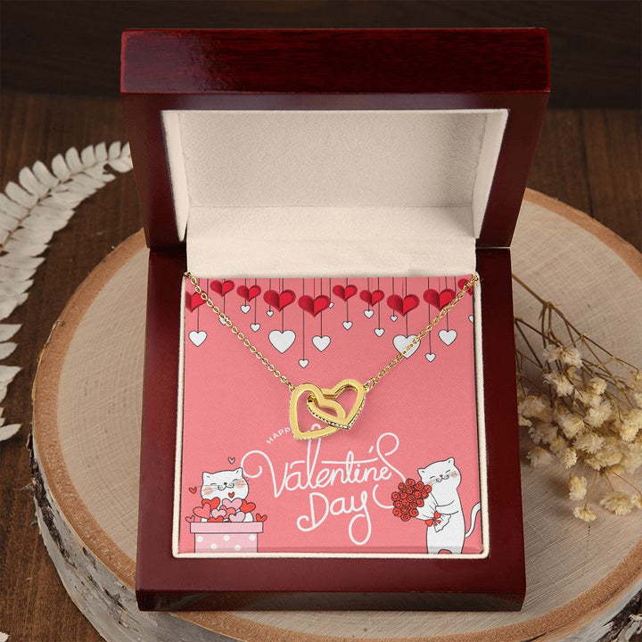 Happy Valentine's Day | My Love for You is Timeless - Interlocking Hearts Necklace