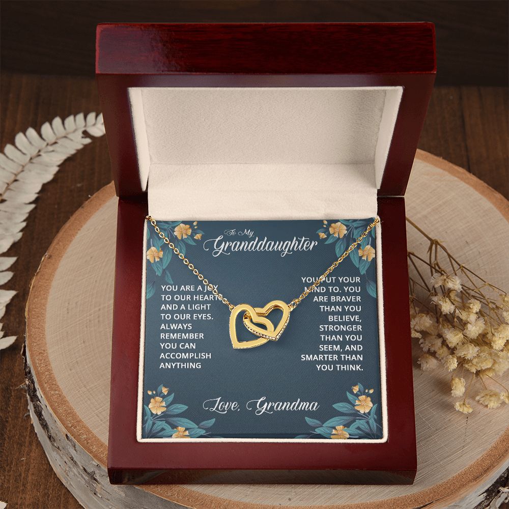 To My Granddaughter | You Light Up My Life, Granddaughter - Interlocking Hearts Necklace