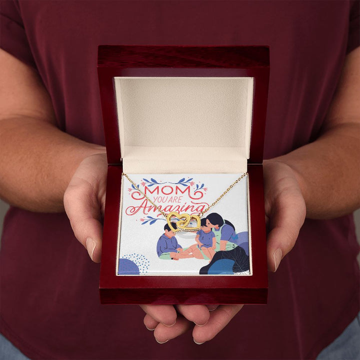 Happy Mother's Day | My Amazing Mom - Interlocking Hearts Necklace