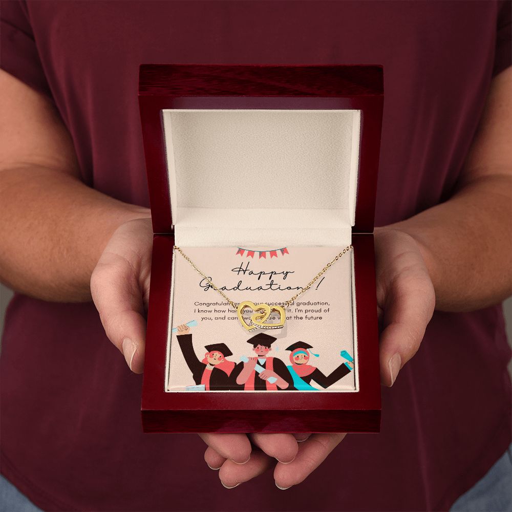 Happy Graduation | Start of a Bright Future - Interlocking Hearts Necklace