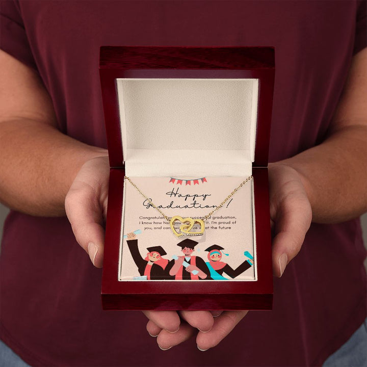 Happy Graduation | Start of a Bright Future - Interlocking Hearts Necklace