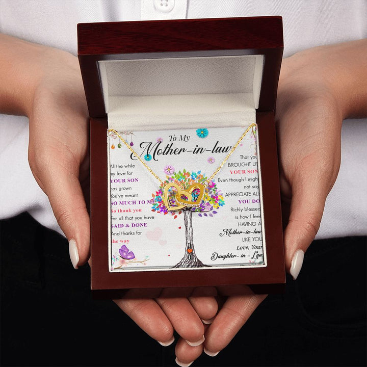 To My Mother-in-Law | Love, Your Daughter-in-Law - Interlocking Heart Necklace