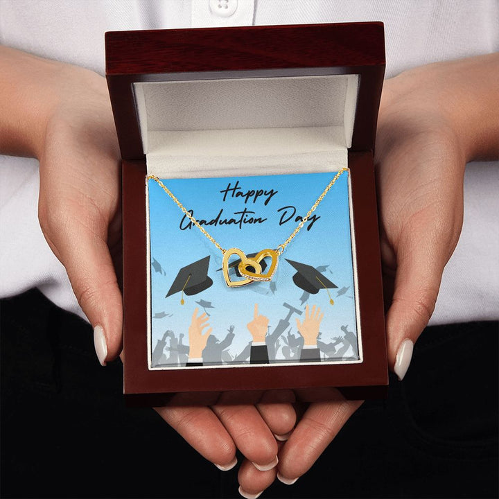 Happy Graduation | The World Awaits - Interlocking Hearts Necklace