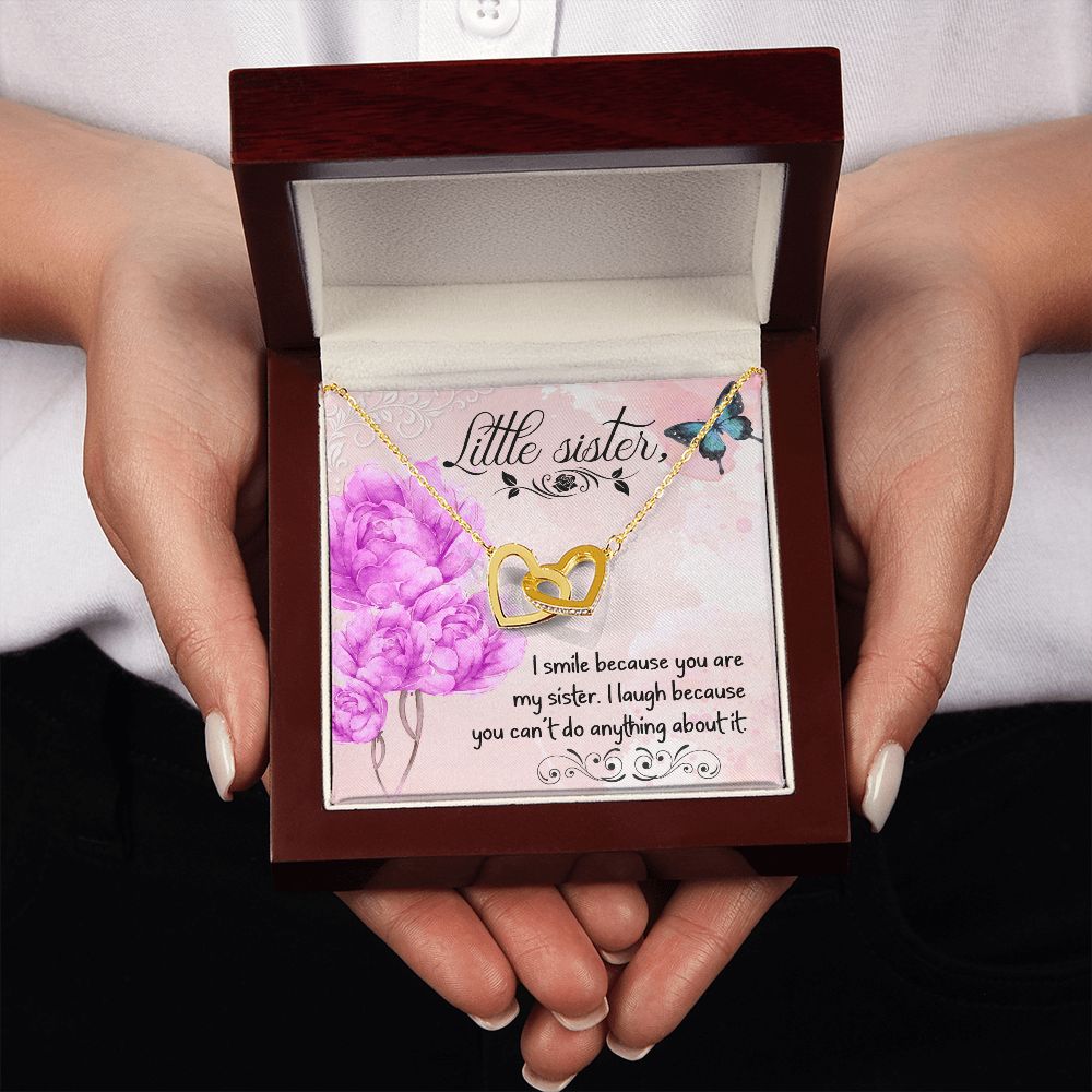 To My Sister | Why My Sister Makes Me Smile - Interlocking Hearts Necklace