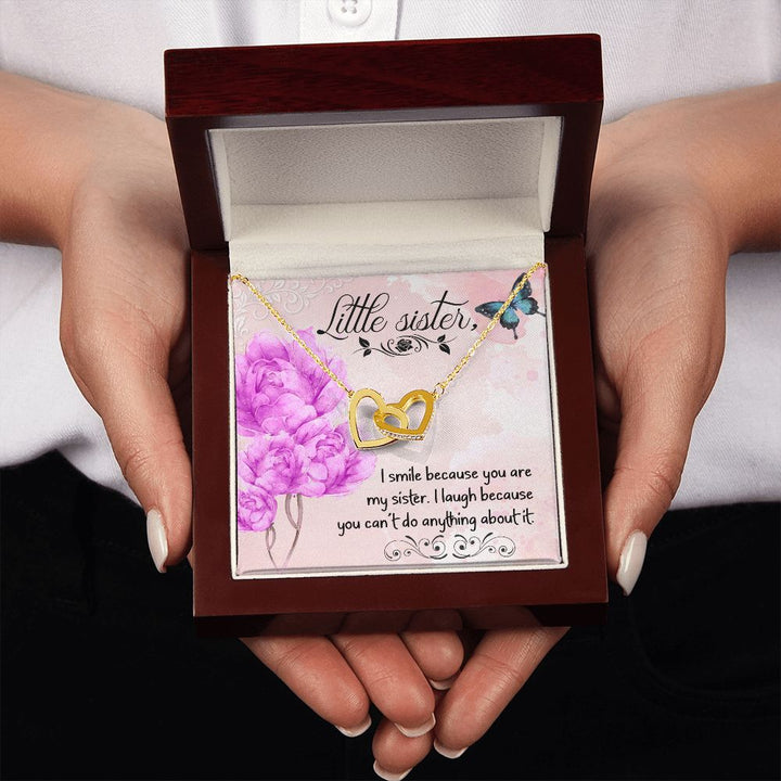 To My Sister | Why My Sister Makes Me Smile - Interlocking Hearts Necklace