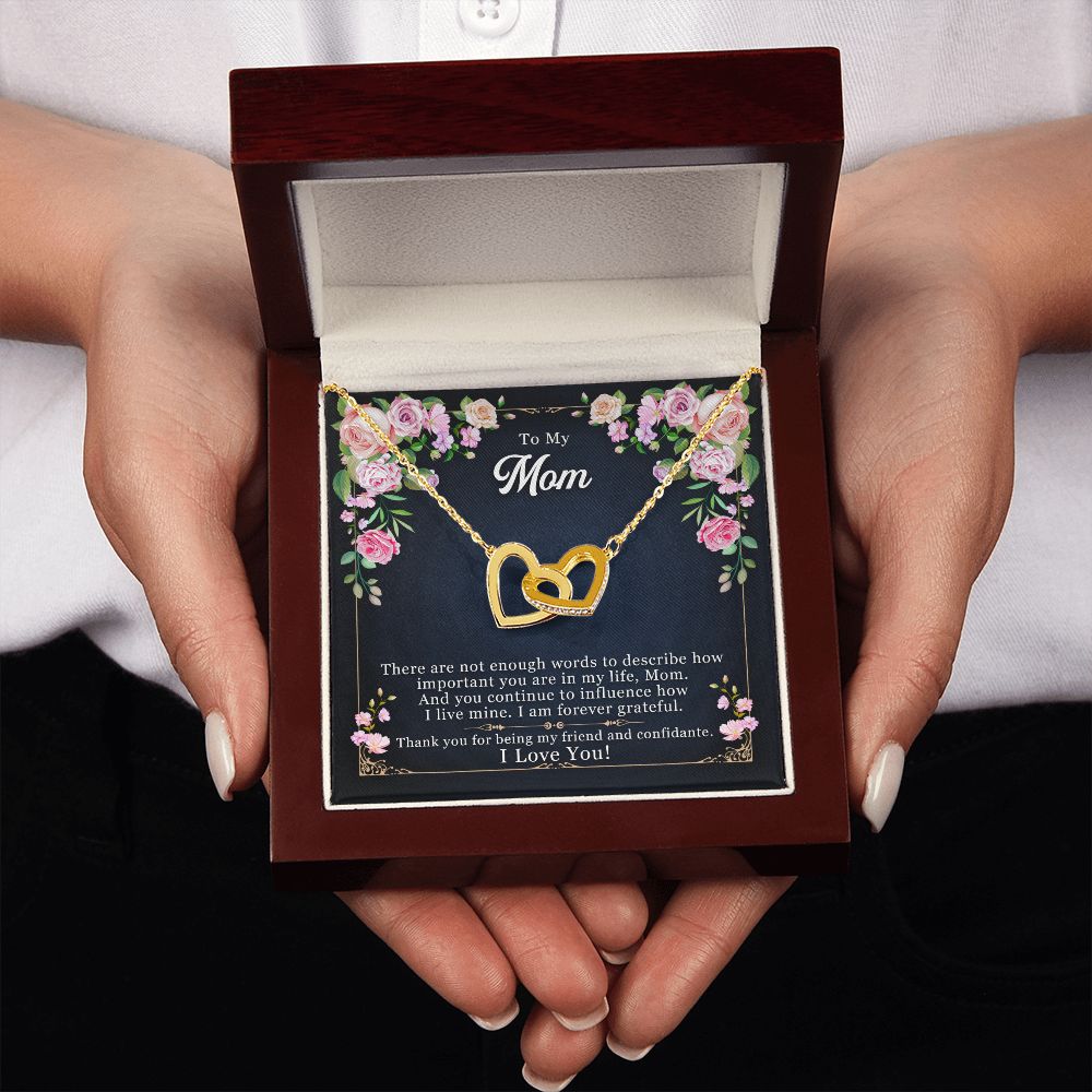 To My Mom | Thanks for Being the Best Mom - Interlocking Hearts Necklace