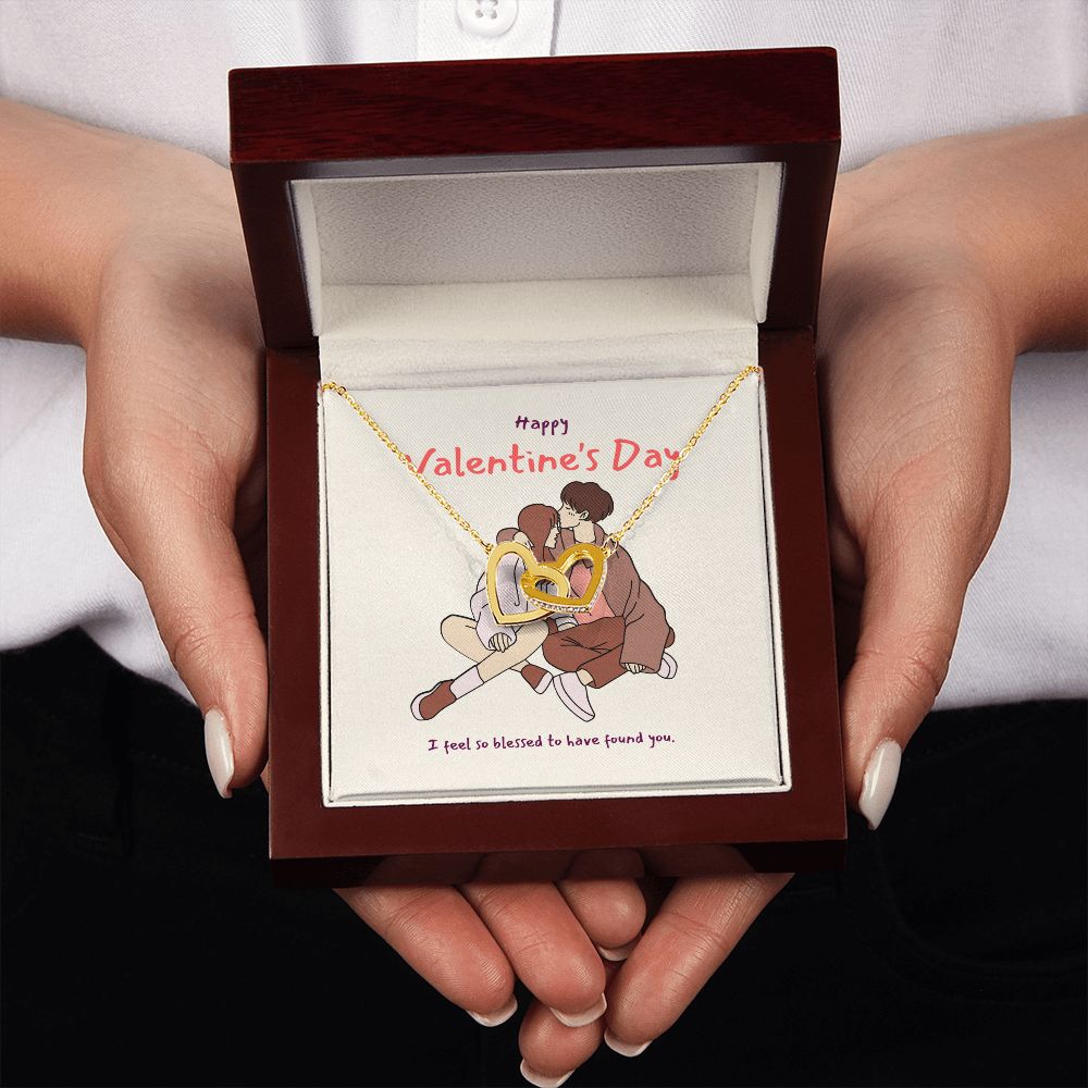 Happy Valentine's Day | You Are My Forever Valentine - Interlocking Hearts Necklace