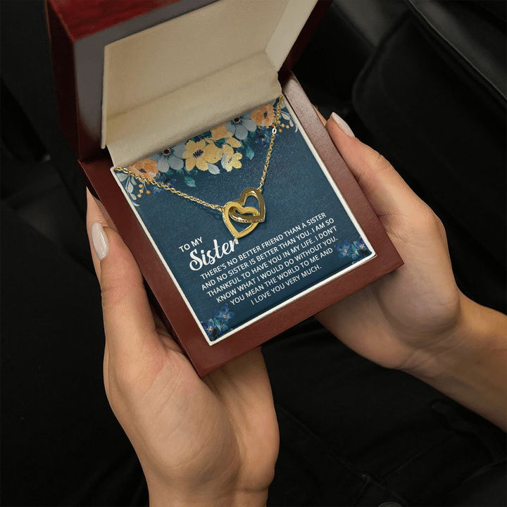 To My Sister | To my sister, my soulmate - Interlocking Hearts Necklace