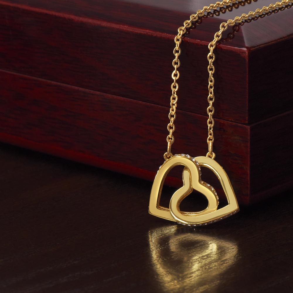To My Navy Wife | Proud to Stand by Your Side - Interlocking Hearts Necklace