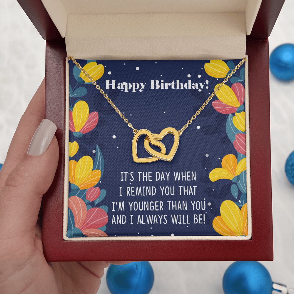 To My Sister | For my sister, the light of my life, on her birthday - Interlocking Hearts Necklace