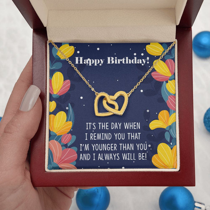 To My Sister | For my sister, the light of my life, on her birthday - Interlocking Hearts Necklace