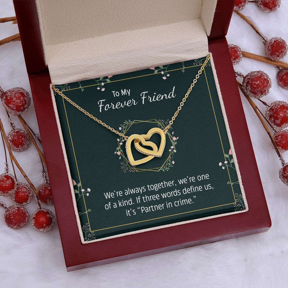 To My Forever Friend | Partner in Crime -  Interlocking Hearts Necklace