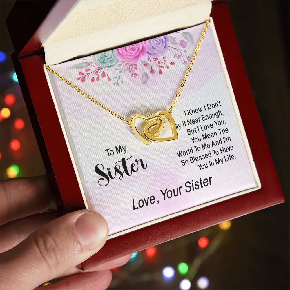 To My Sister | Expressing Gratitude to a Loved One - Interlocking Hearts Necklace