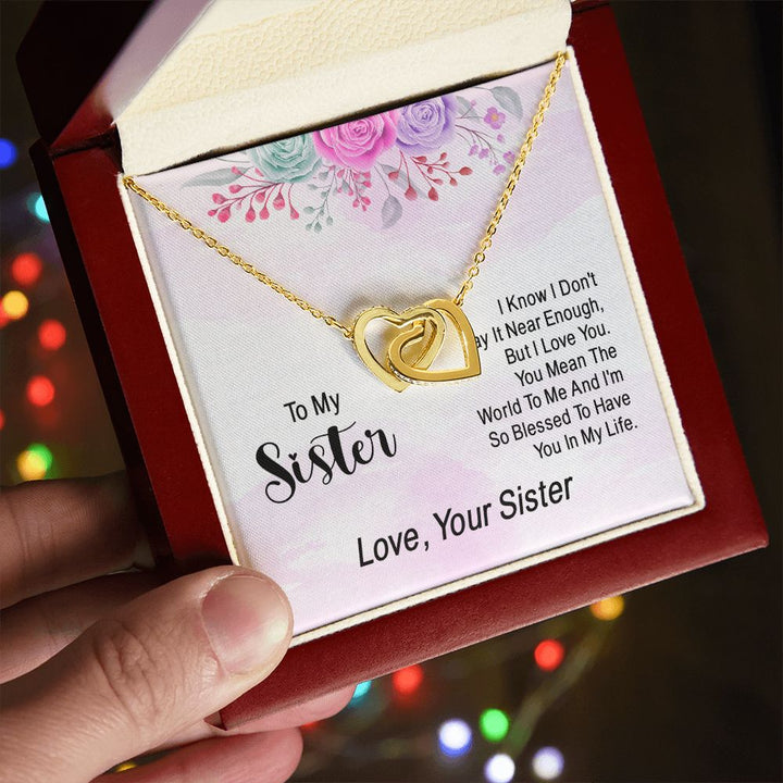 To My Sister | Expressing Gratitude to a Loved One - Interlocking Hearts Necklace