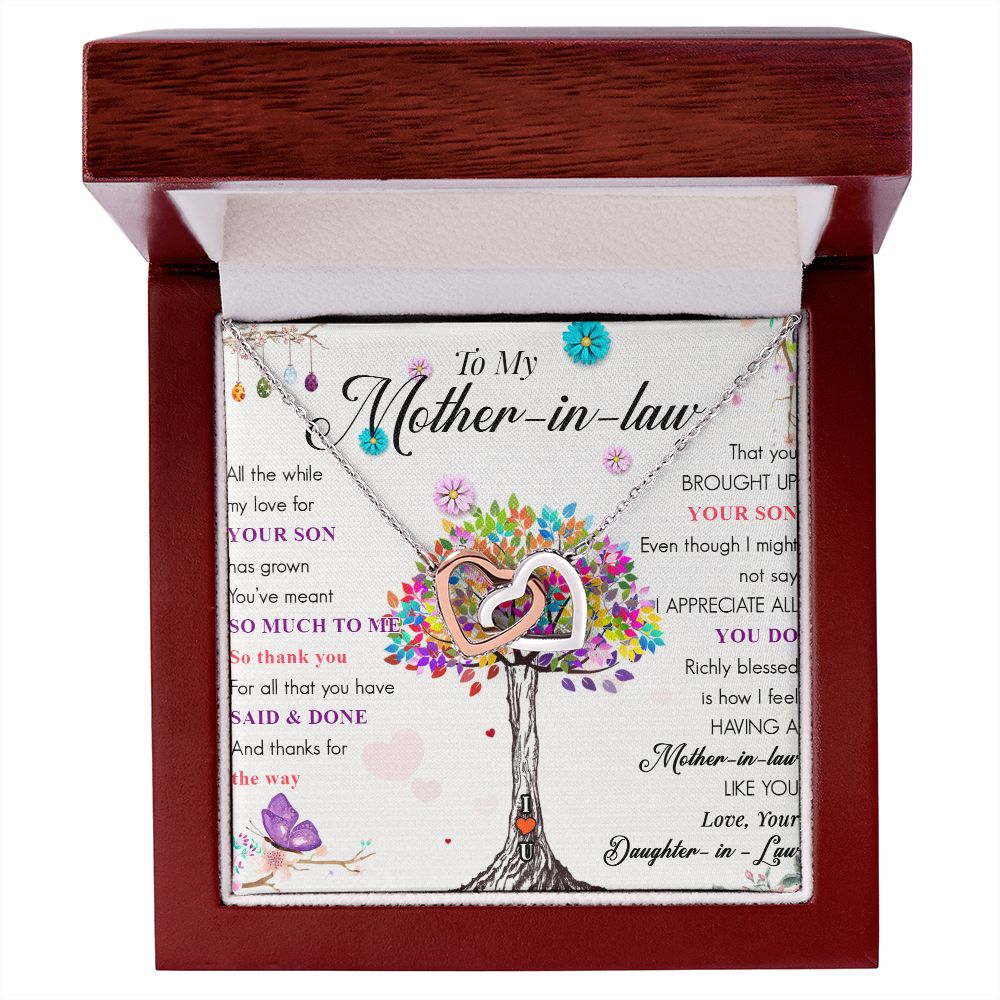 To My Mother-in-Law | Love, Your Daughter-in-Law - Interlocking Heart Necklace