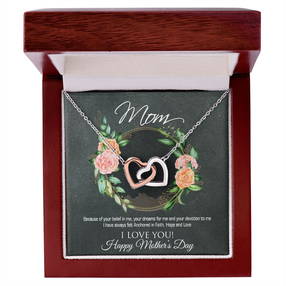 Happy Mother's Day | Anchored in Faith, Hope and Love - Interlocking Hearts Necklace