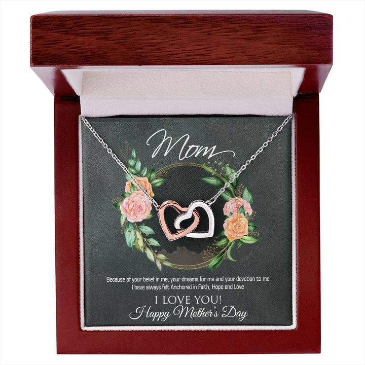 Happy Mother's Day | Anchored in Faith, Hope and Love - Interlocking Hearts Necklace