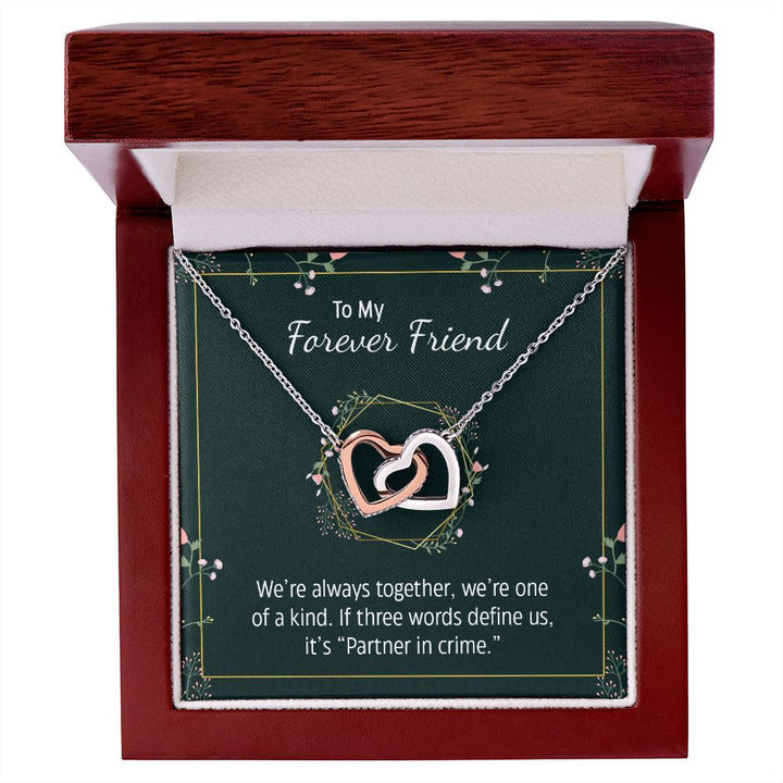 To My Forever Friend | Partner in Crime -  Interlocking Hearts Necklace