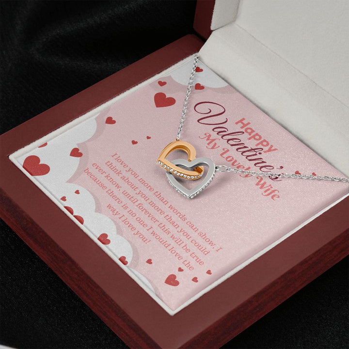 Happy Valentine's My Lovely Wife | Beyond Words - Interlocking Hearts Necklace