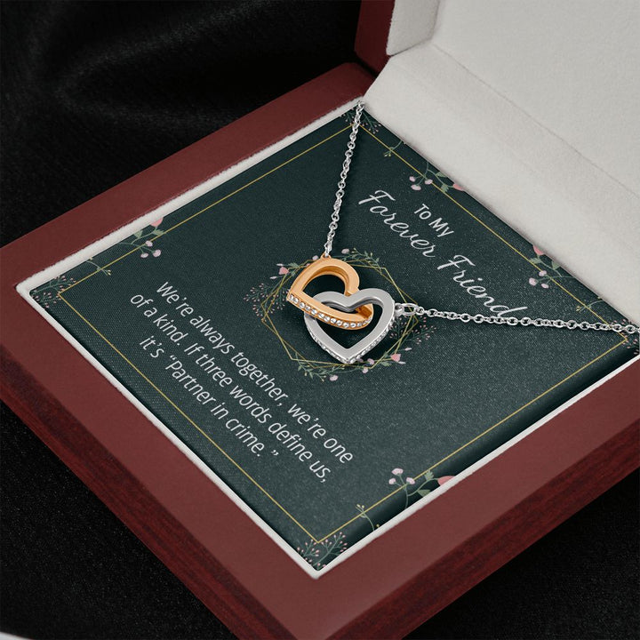 To My Forever Friend | Partner in Crime -  Interlocking Hearts Necklace