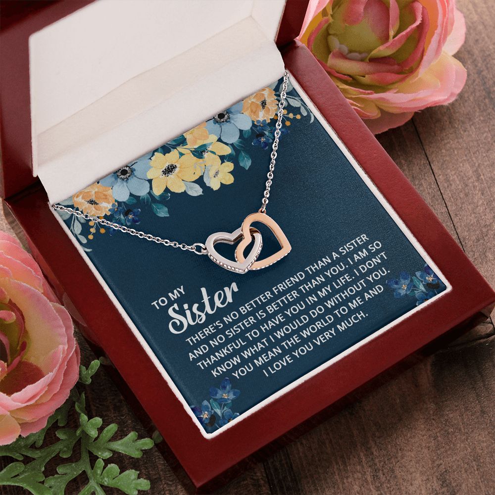 To My Sister | To my sister, my soulmate - Interlocking Hearts Necklace