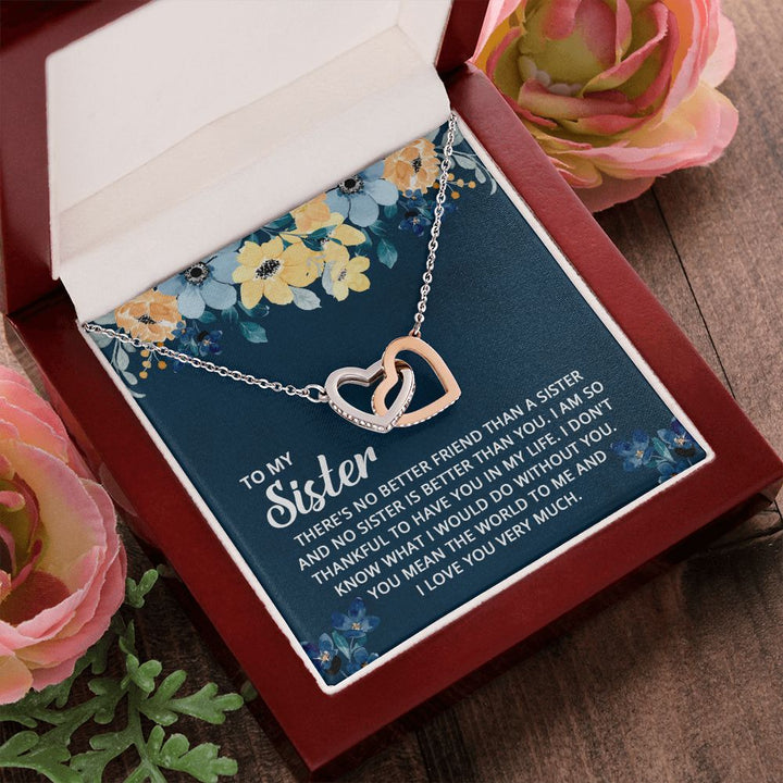 To My Sister | To my sister, my soulmate - Interlocking Hearts Necklace