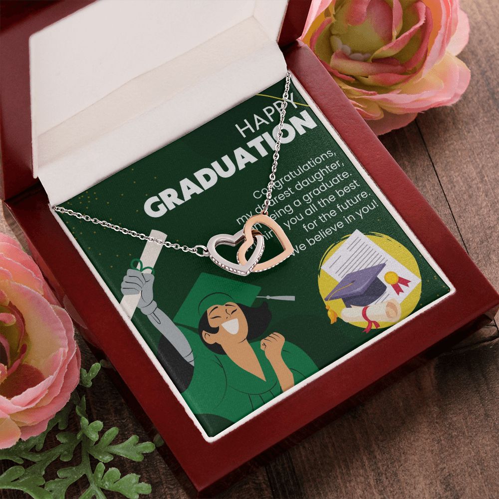 Happy Graduation | Celebrating Her Success and Bright Future - Interlocking Hearts Necklace