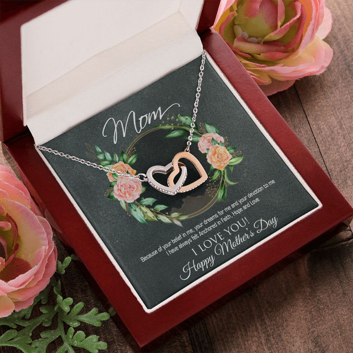 Happy Mother's Day | Anchored in Faith, Hope and Love - Interlocking Hearts Necklace