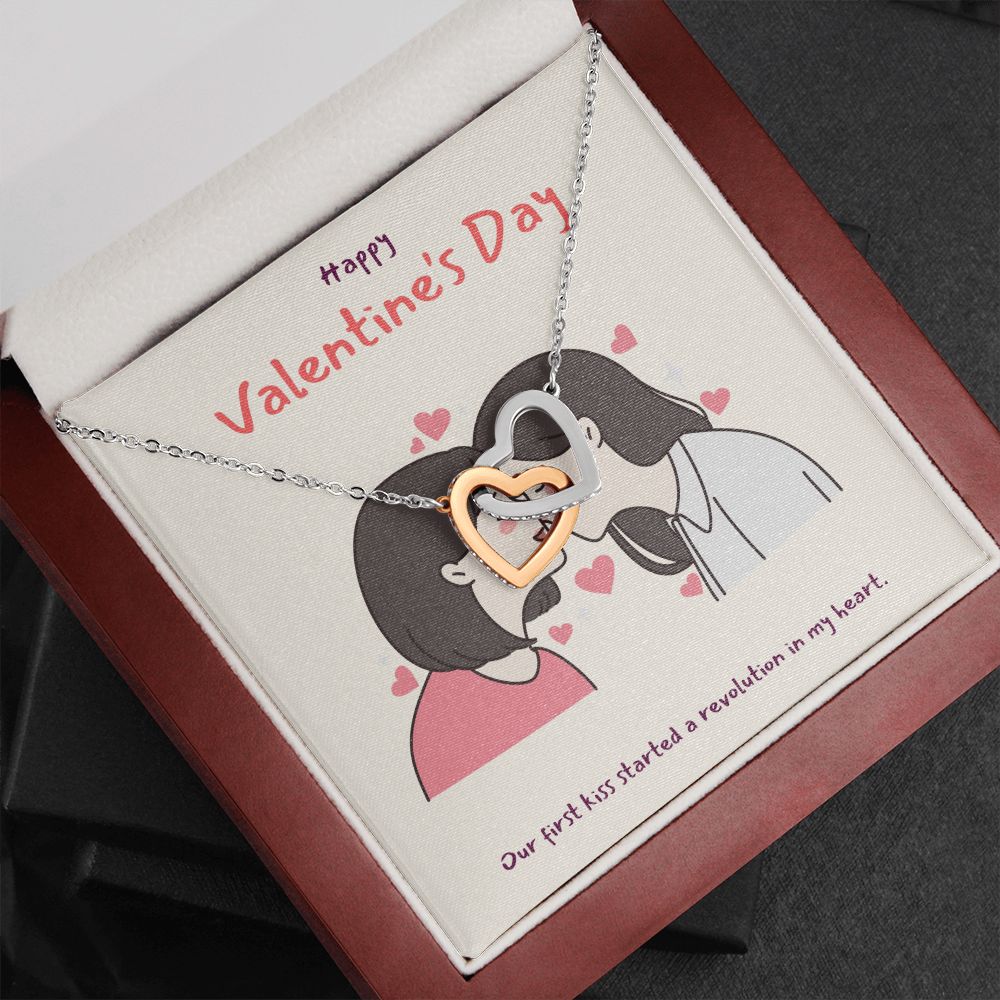 Happy Valentine's | A Match Made in Heaven LGBTQ for Women - Interlocking Hearts Necklace