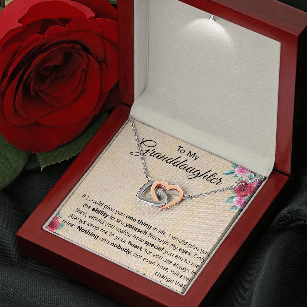 To My Granddaughter | Seeing Yourself Through My Eyes - Interlocking Hearts Necklace