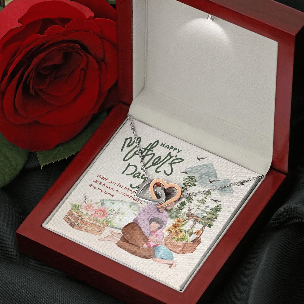 Happy Mother's Day | You are my sanctuary and my home - Interlocking Hearts Necklace