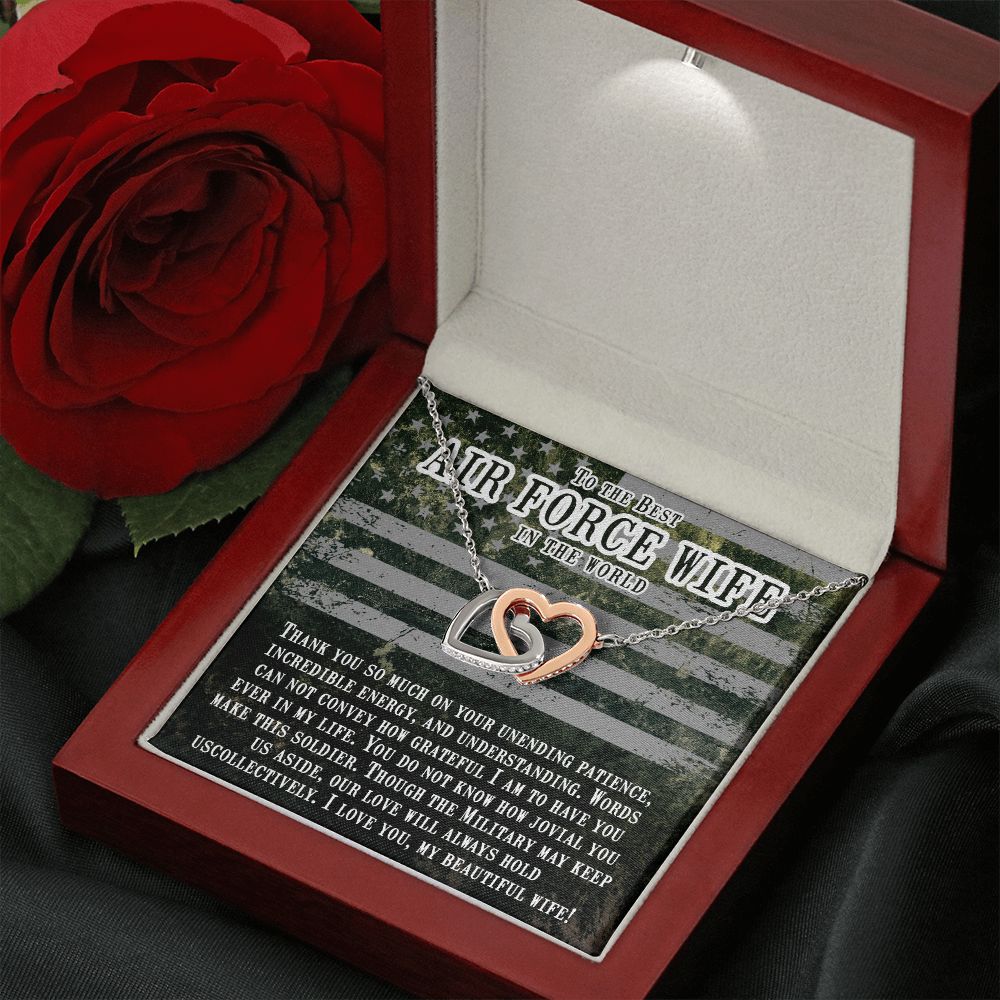 To My Airforce Wife | You are my everything, my love, my life - Interlocking Hearts Necklace