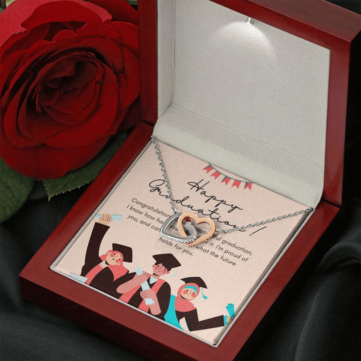 Happy Graduation | Start of a Bright Future - Interlocking Hearts Necklace