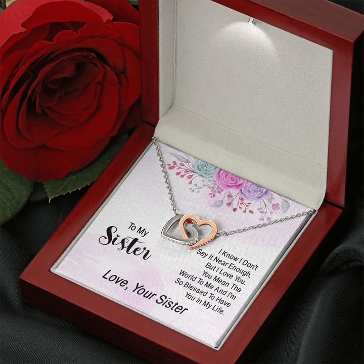 To My Sister | Expressing Gratitude to a Loved One - Interlocking Hearts Necklace