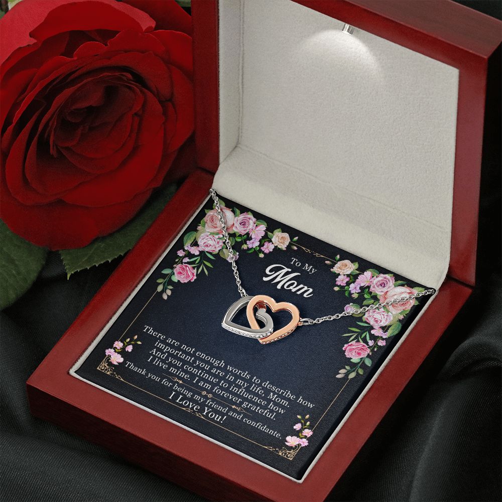 To My Mom | Thanks for Being the Best Mom - Interlocking Hearts Necklace