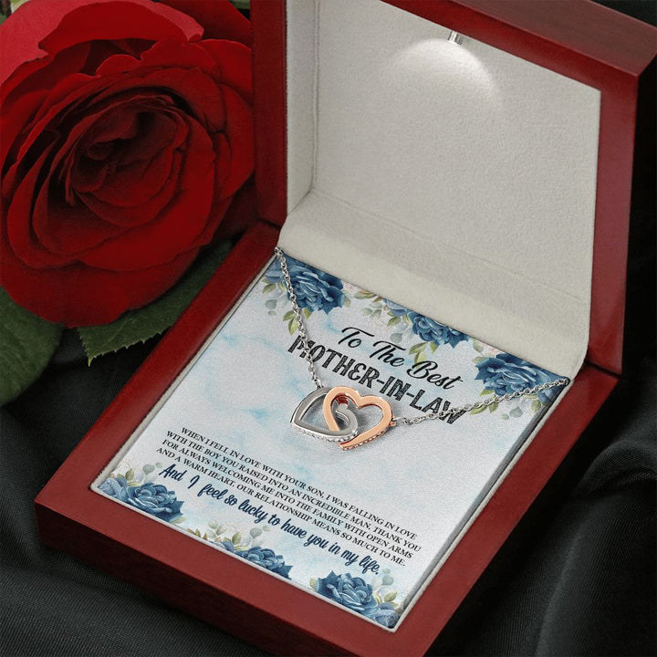 To My Mother-In-Law | You Are Treasured Beyond Word - Interlocking Hearts Necklace