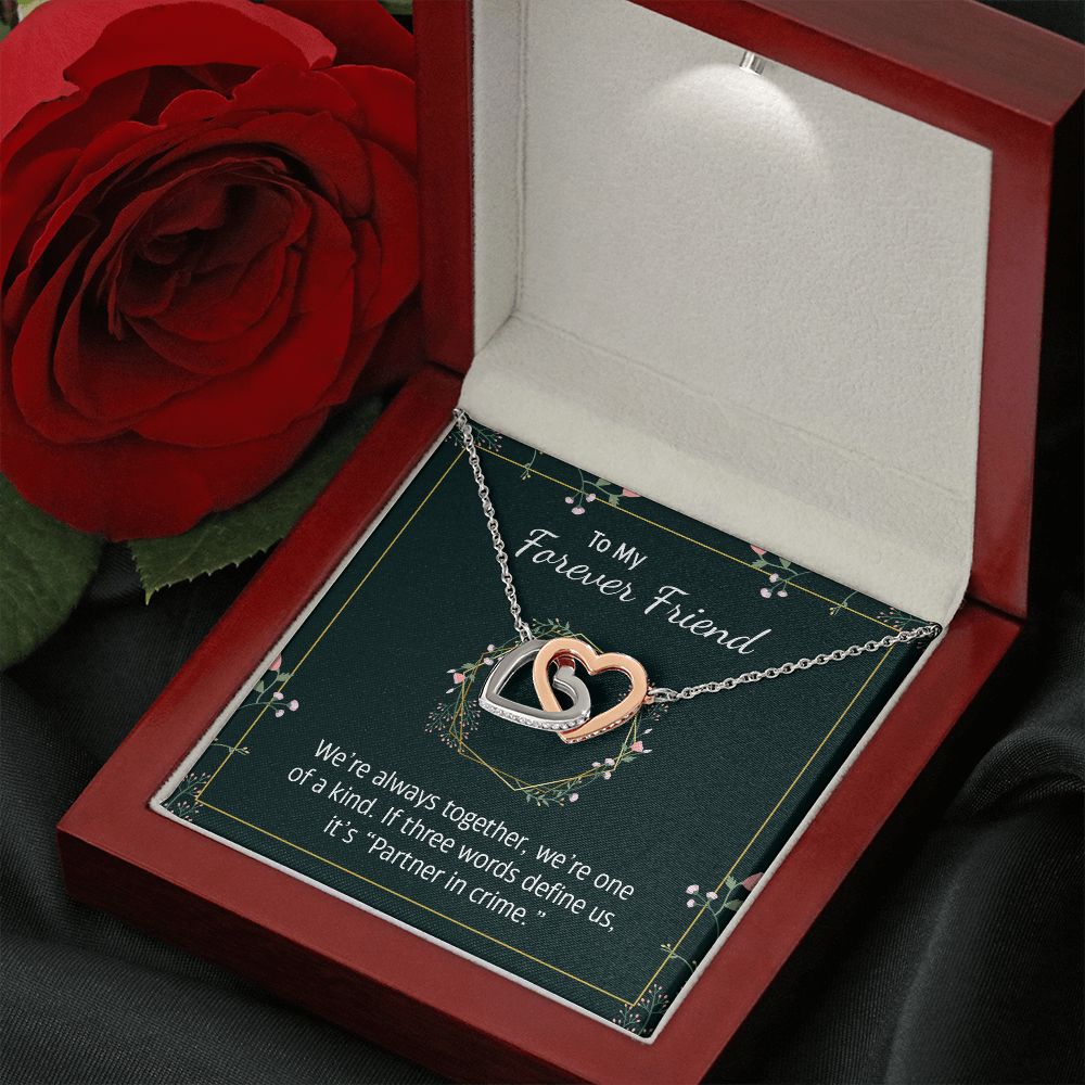 To My Forever Friend | Partner in Crime -  Interlocking Hearts Necklace