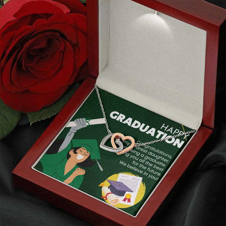Happy Graduation | Celebrating Her Success and Bright Future - Interlocking Hearts Necklace