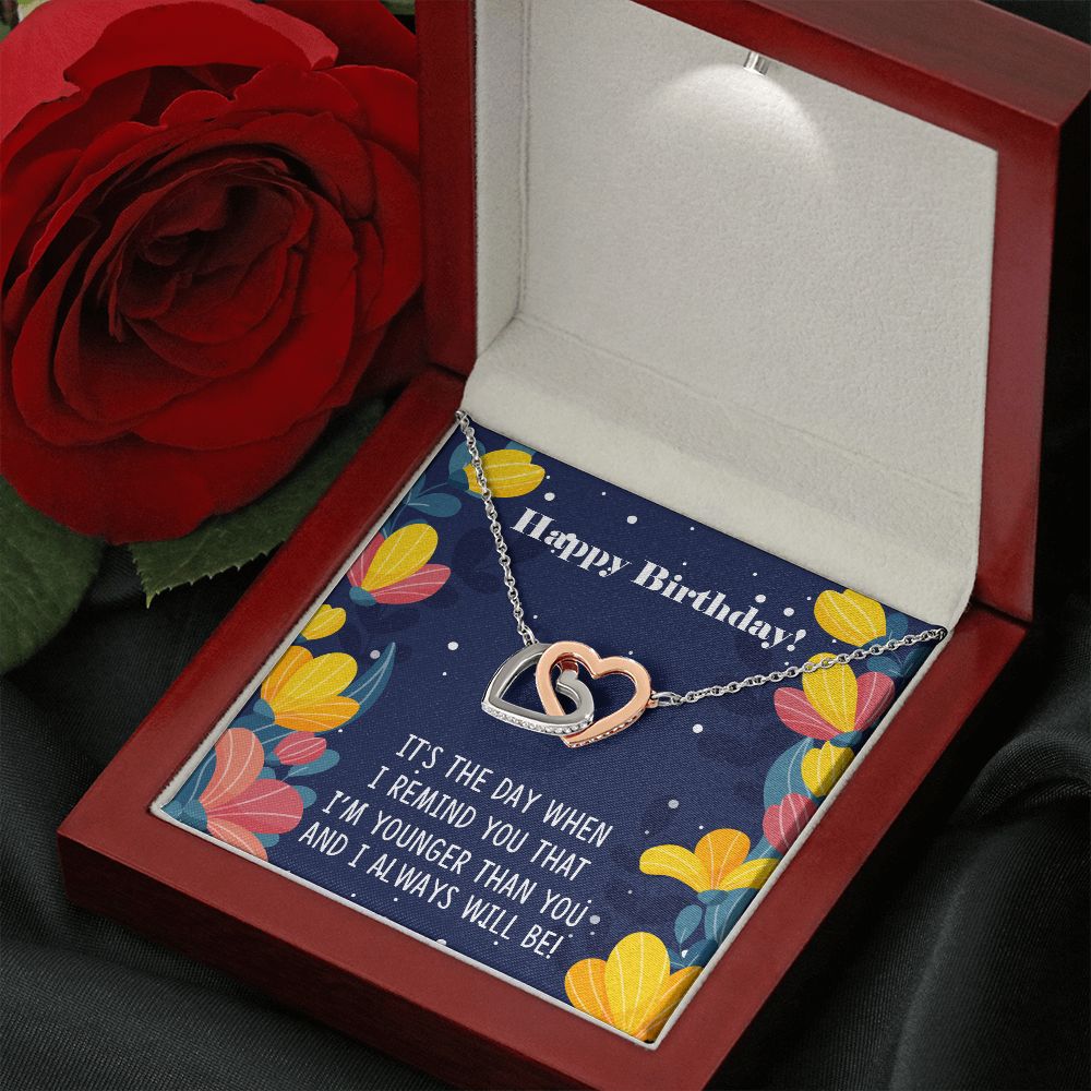 To My Sister | For my sister, the light of my life, on her birthday - Interlocking Hearts Necklace