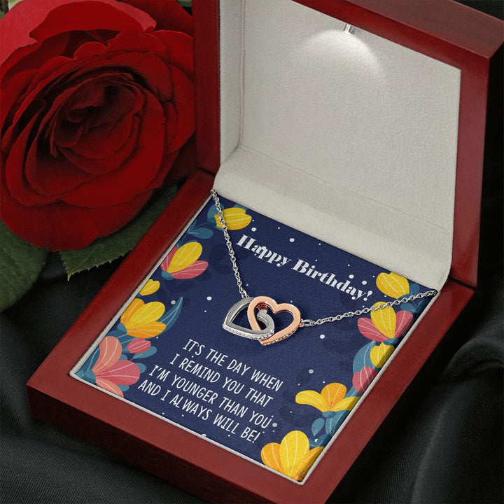 To My Sister | For my sister, the light of my life, on her birthday - Interlocking Hearts Necklace