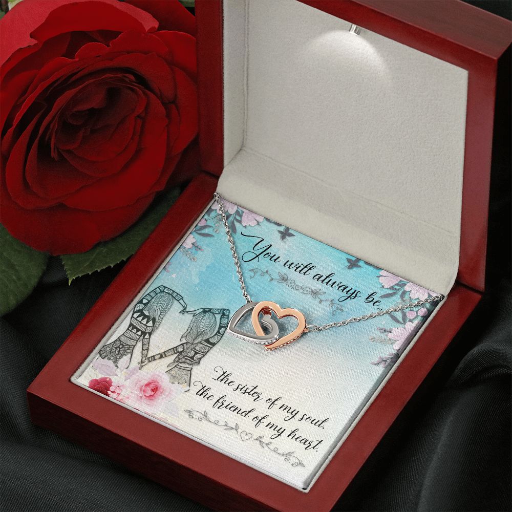 To My Sister | Connected at the Soul - Interlocking Hearts Necklace