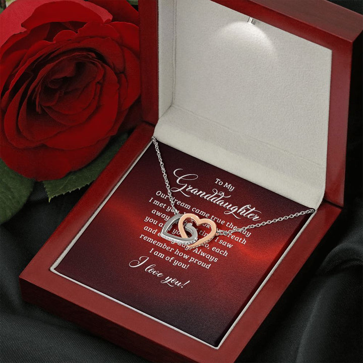 To My Granddaughter | A Tale of Everlasting Love - Interlocking Hearts Necklace