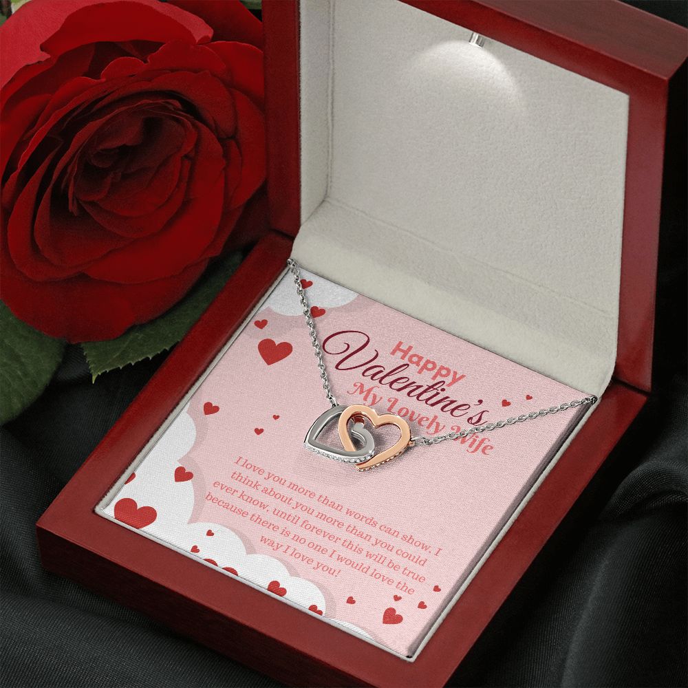 Happy Valentine's My Lovely Wife | Beyond Words - Interlocking Hearts Necklace