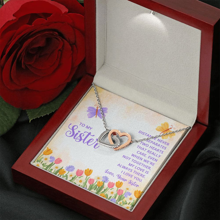 To My Sister | For the one who always sees the best in me - Interlocking Hearts Necklace